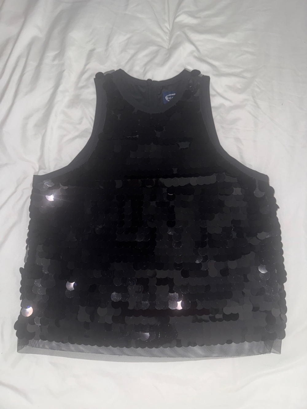 Black Sequin Tank Top